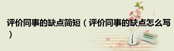评价同事的缺点简短(评价同事的缺点怎么写)