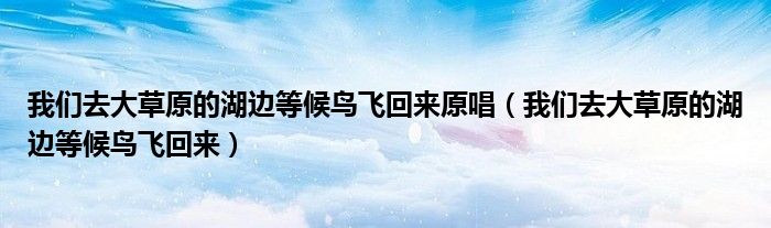 我们去大草原的湖边等候鸟飞回来原唱(我们去大草原的湖边等候鸟飞回来)