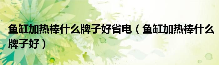 鱼缸加热棒什么牌子好省电(鱼缸加热棒什么牌子好)