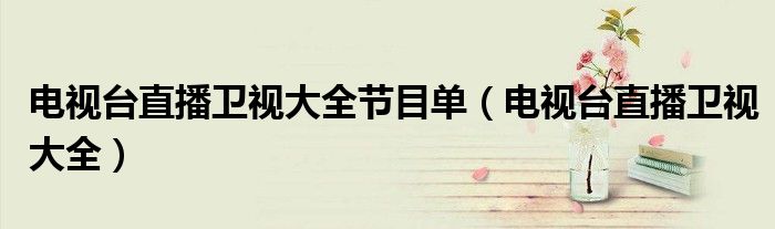 电视台直播卫视大全节目单(电视台直播卫视大全)