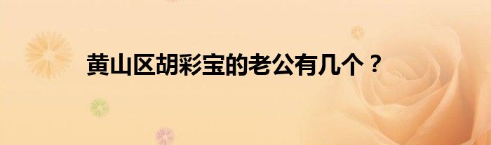 黄山区胡彩宝的老公有几个?