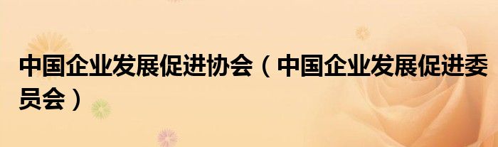 中国企业发展促进协会(中国企业发展促进委员会)