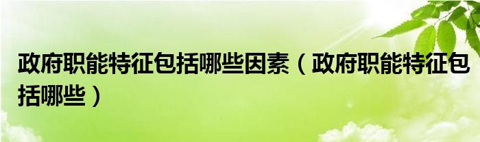 政府职能特征包括哪些因素（政府职能特征包括哪些）