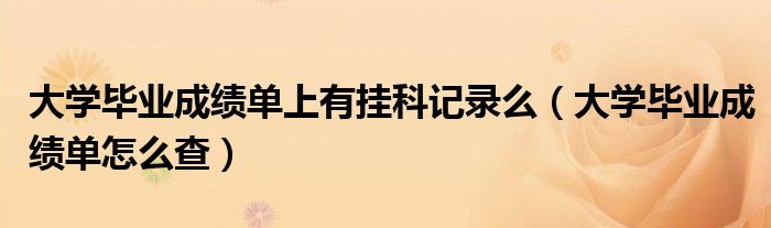 大学毕业成绩单上有挂科记录么(大学毕业成绩单怎么查)
