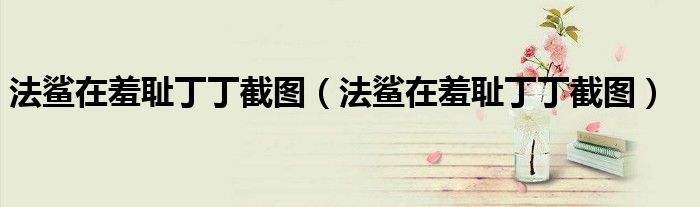 法鲨在羞耻丁丁截图(法鲨在羞耻丁丁截图)