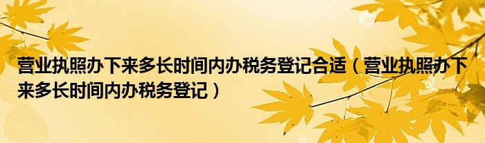 营业执照办下来多长时间内办税务登记合适(营业执照办下来多长时间内办税务登记)