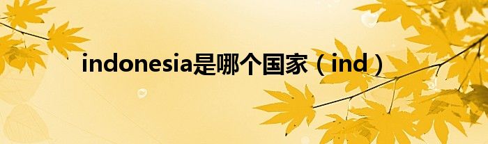 indonesia是哪个国家(ind)