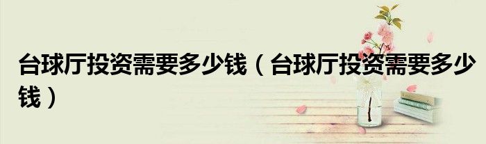 台球厅投资需要多少钱(台球厅投资需要多少钱)