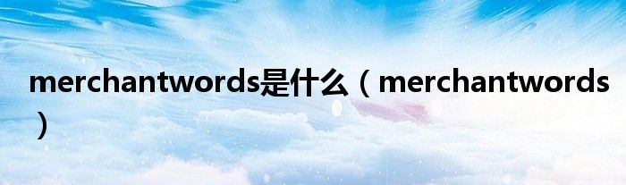 merchantwords是什么(merchantwords)
