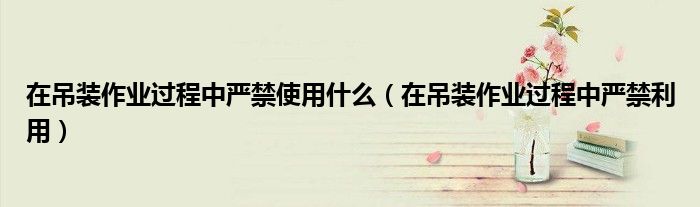 在吊装作业过程中严禁使用什么(在吊装作业过程中严禁利用)