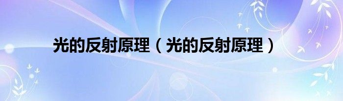 光的反射原理(光的反射原理)