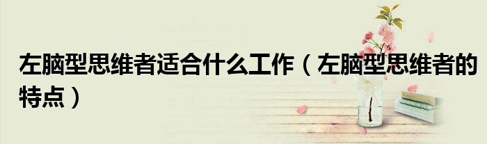 左脑型思维者适合什么工作(左脑型思维者的特点)
