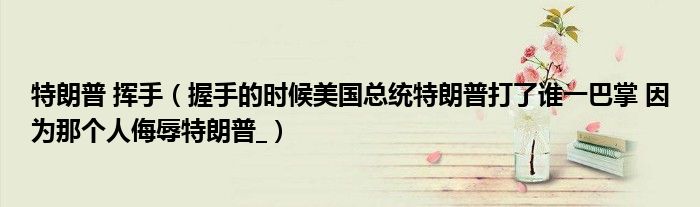 特朗普 挥手(握手的时候美国总统特朗普打了谁一巴掌 因为那个人侮辱特朗普_)