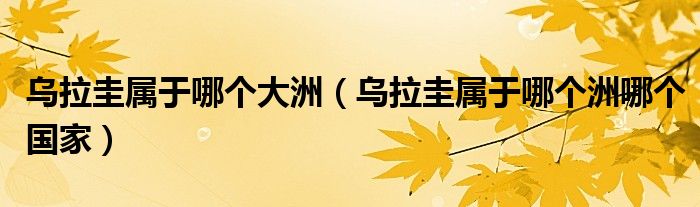 乌拉圭属于哪个大洲(乌拉圭属于哪个洲哪个国家)