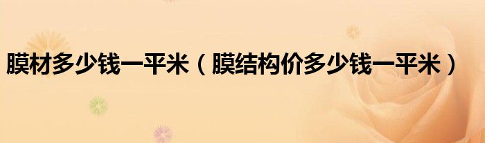 膜材多少钱一平米(膜结构价多少钱一平米)