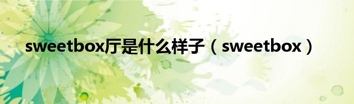 sweetbox厅是什么样子(sweetbox)