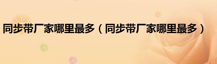同步带厂家哪里最多(同步带厂家哪里最多)