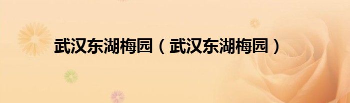 武汉东湖梅园(武汉东湖梅园)