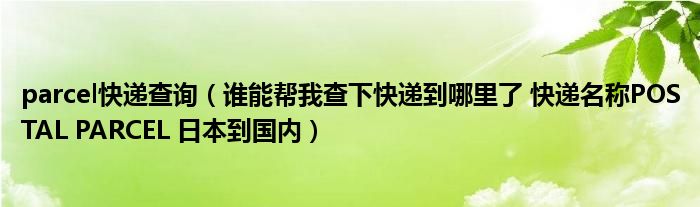 parcel快递查询(谁能帮我查下快递到哪里了 快递名称POSTAL PARCEL 日本到国内)