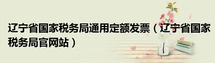 辽宁省国家税务局通用定额发票(辽宁省国家税务局官网站)