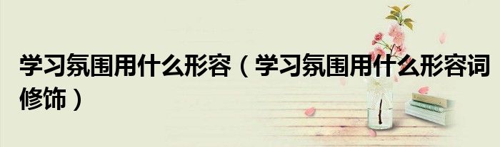 学习氛围用什么形容(学习氛围用什么形容词修饰)