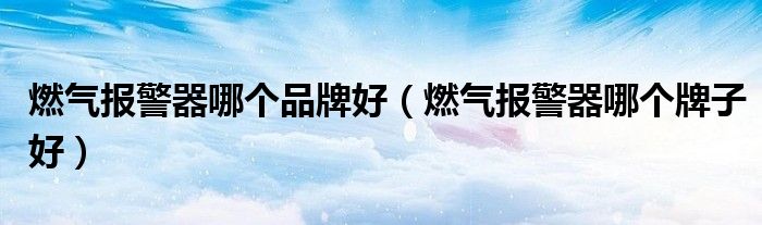 燃气报警器哪个品牌好(燃气报警器哪个牌子好)