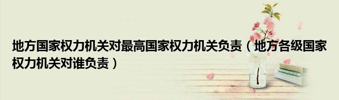 地方国家权力机关对最高国家权力机关负责(地方各级国家权力机关对谁负责)