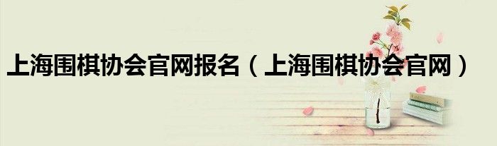 上海围棋协会官网报名(上海围棋协会官网)