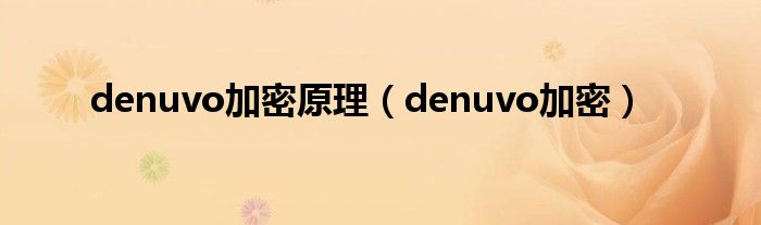 denuvo加密原理(denuvo加密)