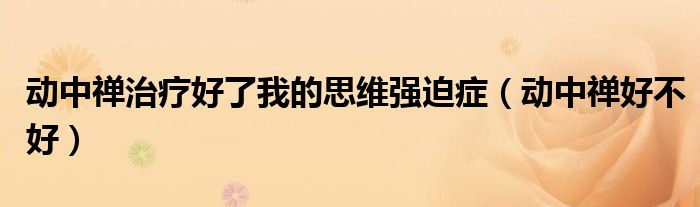 动中禅治疗好了我的思维强迫症(动中禅好不好)