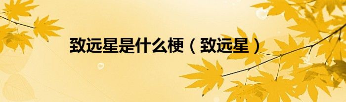 致远星是什么梗(致远星)