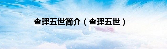 查理五世简介(查理五世)