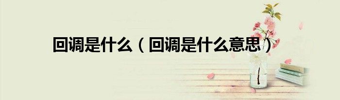 回调是什么(回调是什么意思)