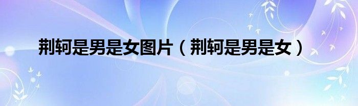 荆轲是男是女图片(荆轲是男是女)
