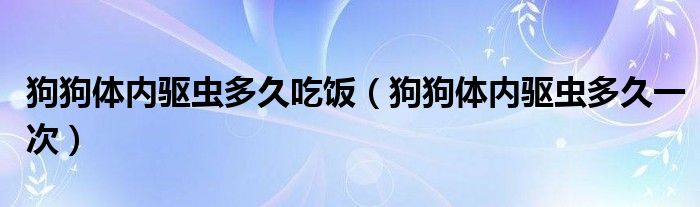 狗狗体内驱虫多久吃饭(狗狗体内驱虫多久一次)