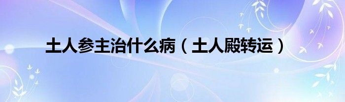 土人参主治什么病(土人殿转运)