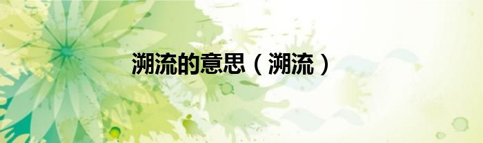 溯流的意思（溯流）