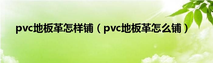 pvc地板革怎样铺(pvc地板革怎么铺)