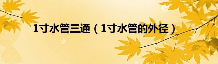 1寸水管三通(1寸水管的外径)