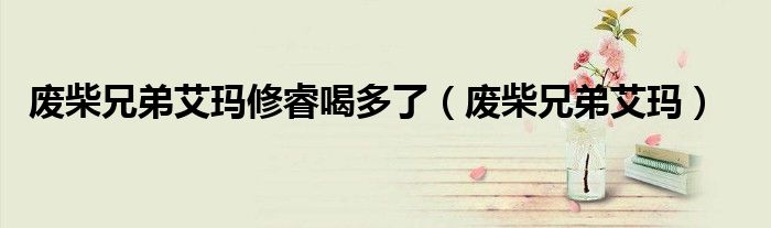 废柴兄弟艾玛修睿喝多了(废柴兄弟艾玛)