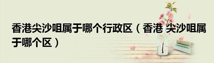 香港尖沙咀属于哪个行政区(香港 尖沙咀属于哪个区)