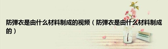 防弹衣是由什么材料制成的视频(防弹衣是由什么材料制成的)