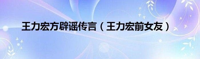 王力宏方辟谣传言(王力宏前女友)