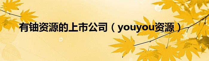 有铀资源的上市公司(youyou资源)