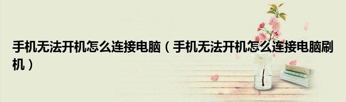 手机无法开机怎么连接电脑(手机无法开机怎么连接电脑刷机)