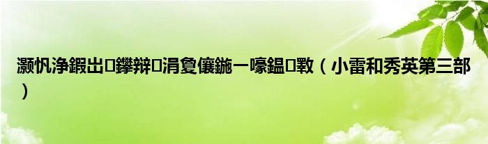 灏忛浄鍜岀鑻辩涓夐儴鍦ㄧ嚎鎾斁(小雷和秀英第三部)