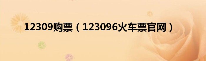 12309购票(123096火车票官网)