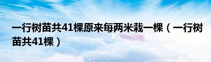 一行树苗共41棵原来每两米栽一棵(一行树苗共41棵)