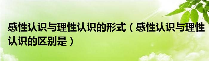 感性认识与理性认识的形式(感性认识与理性认识的区别是)