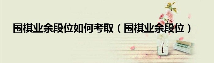 围棋业余段位如何考取(围棋业余段位)
